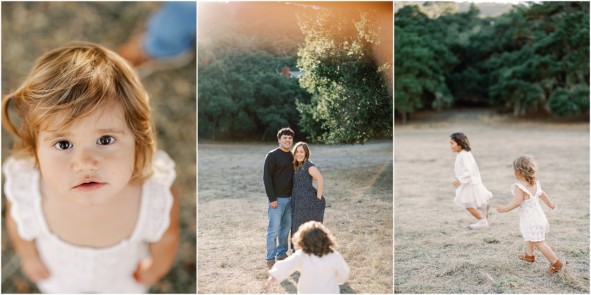 Sisters exploring nature and family fun with a close up in Corral de Tierra.