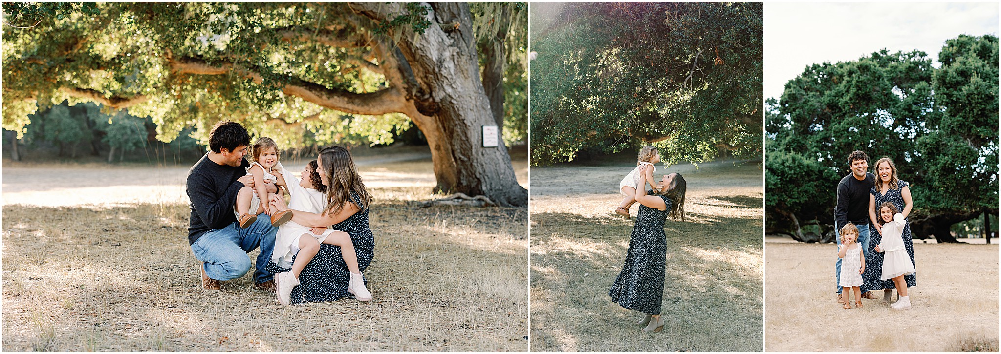 Mom lifting daughter in the air during sunset family photography session, as well as, fun family moments.