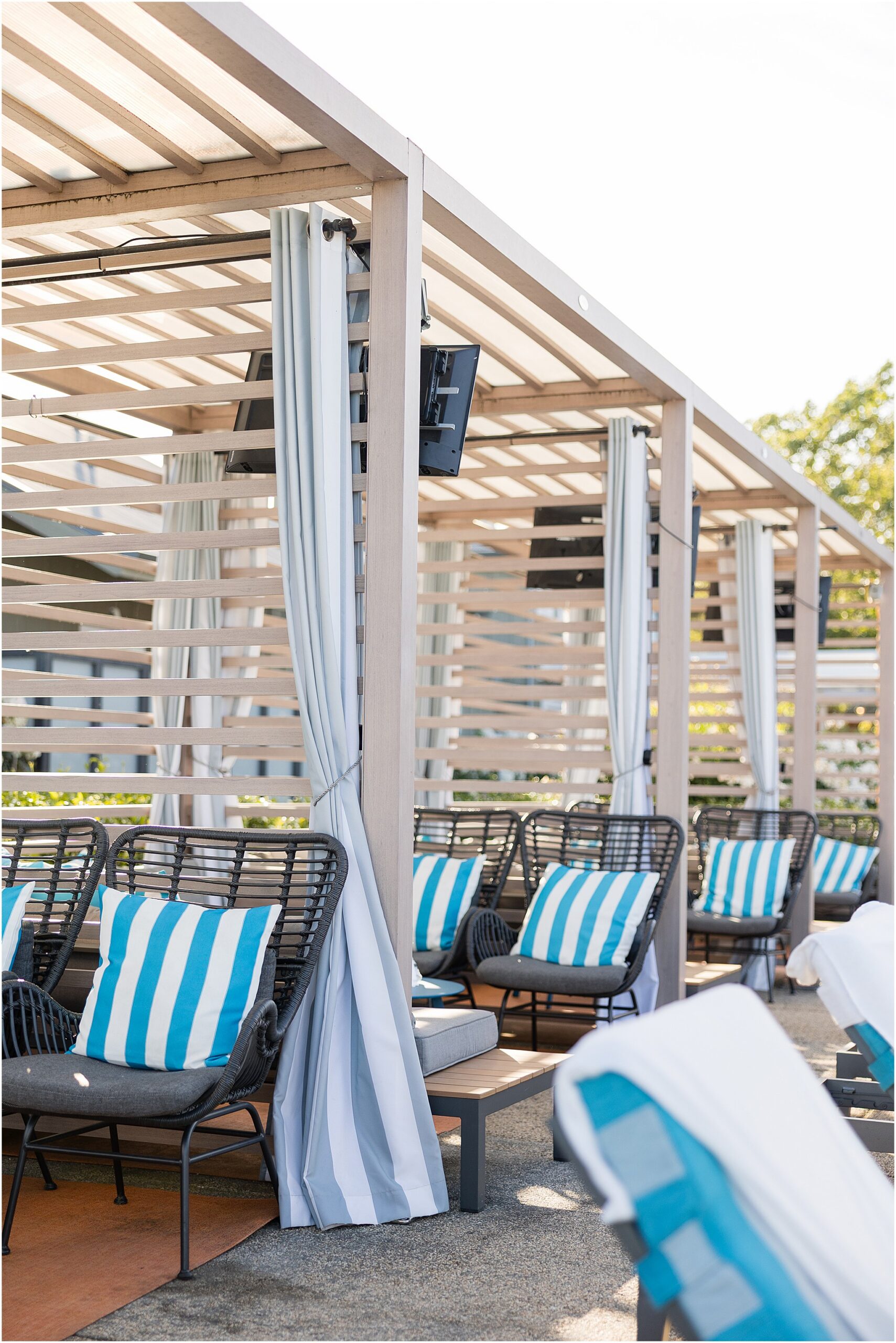 Resort pool with lounge chairs in Napa Valley.