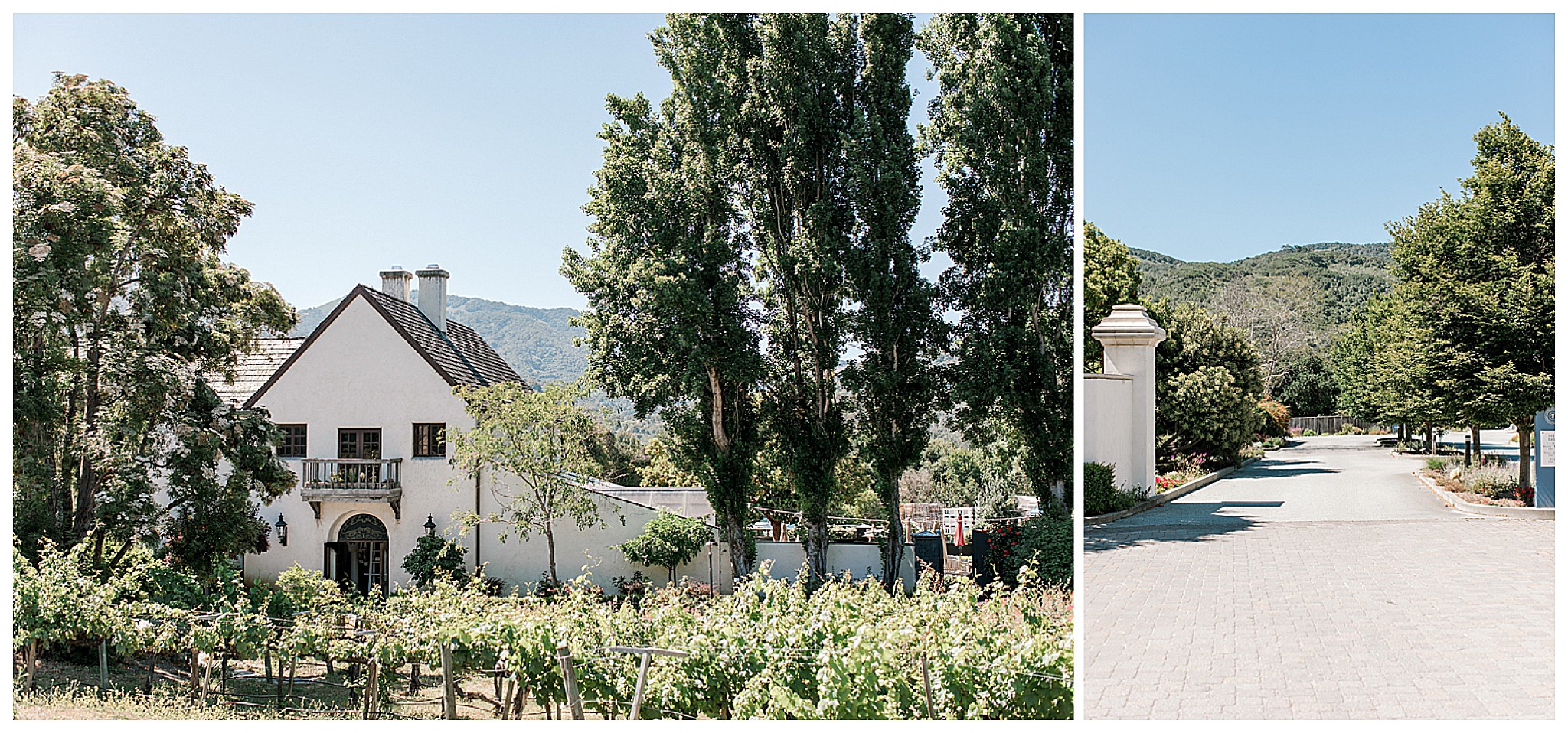 Entrance and vineyard views at Folktale Winery in Carmel Valley