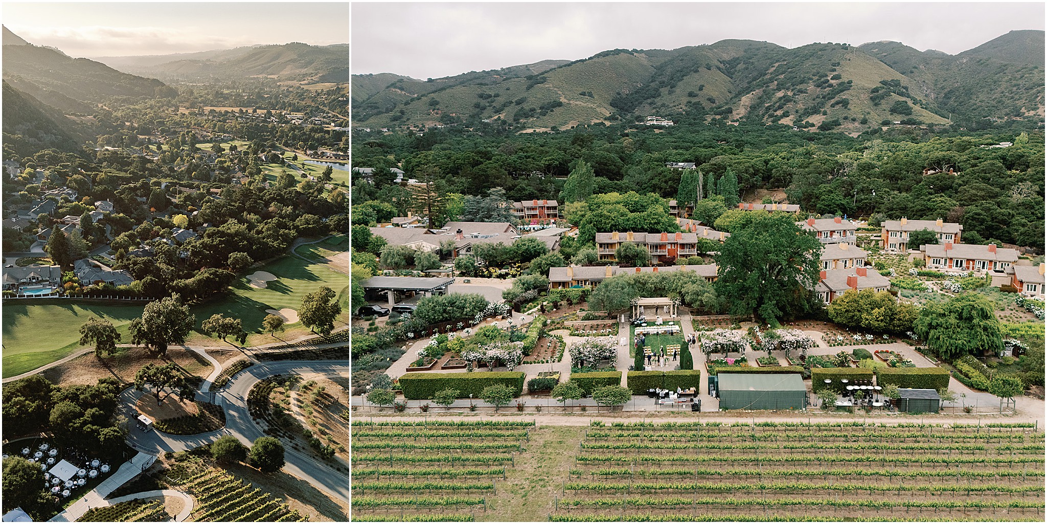 Aerial view of Carmel Valley Village and surrounding hills